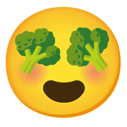 Broccoli and Smiling face with heart-eyes