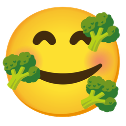 Broccoli and Smiling face with hearts