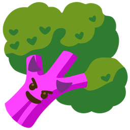 broccoli and smiling face with horns