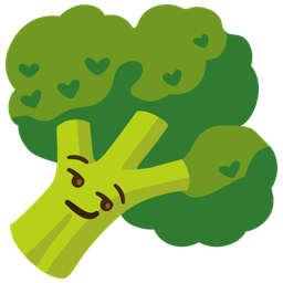 broccoli and smirking face