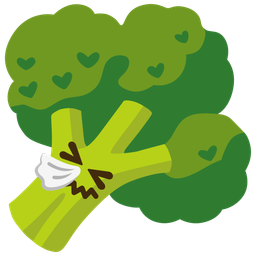 broccoli and sneezing face