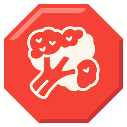broccoli and stop sign