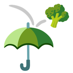 broccoli and umbrella