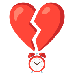 broken heart and alarm clock
