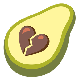 broken heart and avocado