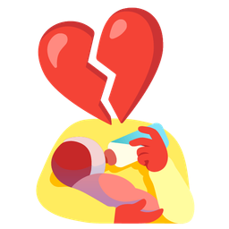 broken heart and baby bottle
