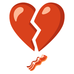 broken heart and bacon
