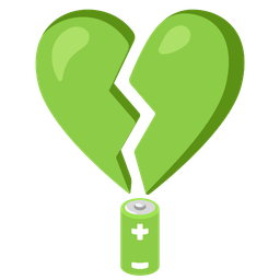 broken heart and battery
