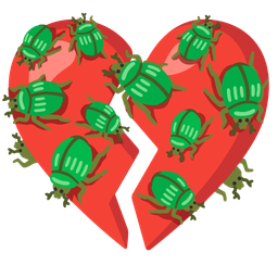 broken heart and beetle