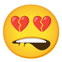 broken heart and biting lip