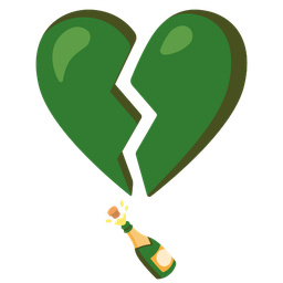 broken heart and bottle with popping cork