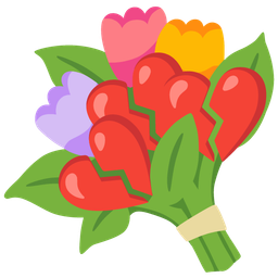 broken heart and bouquet