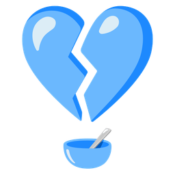 broken heart and bowl with spoon