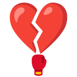 broken heart and boxing glove