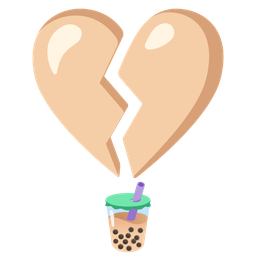 broken heart and bubble tea
