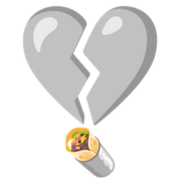 broken heart and burrito