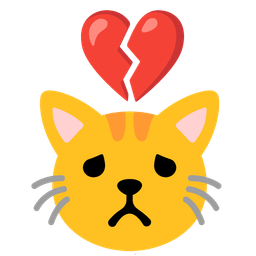 broken heart and cat face