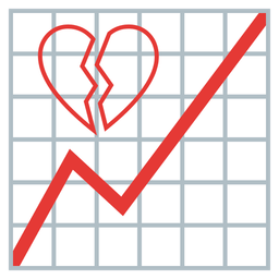 broken heart and chart increasing