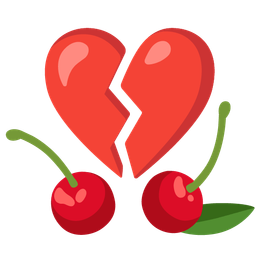 broken heart and cherries