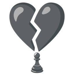broken heart and chess pawn