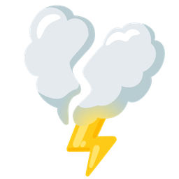 broken heart and cloud with lightning