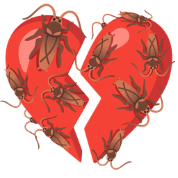 broken heart and cockroach