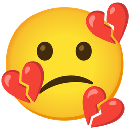 broken heart and confused face