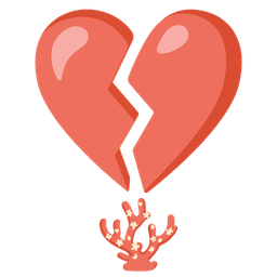 broken heart and coral