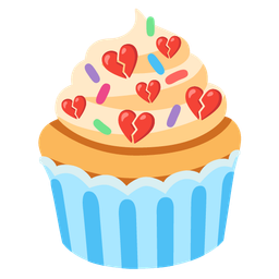 broken heart and cupcake