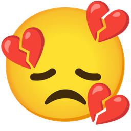 broken heart and disappointed face