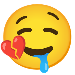 broken heart and drooling face