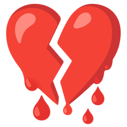 broken heart and drop of blood