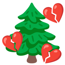 broken heart and evergreen tree