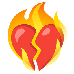 broken heart and fire