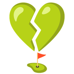 broken heart and flag in hole