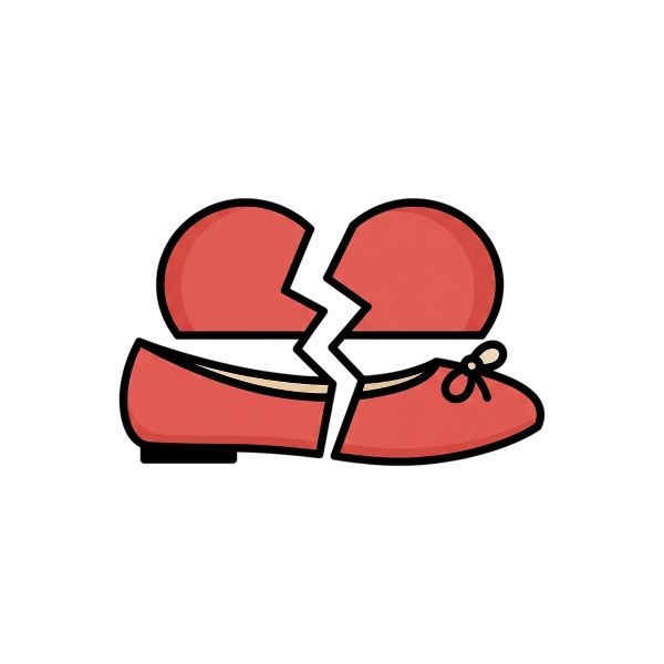 Broken heart and Flat shoe