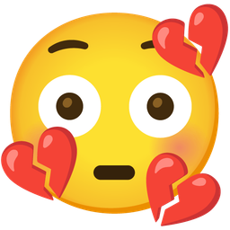 broken heart and flushed face