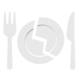 broken heart and fork and knife with plate