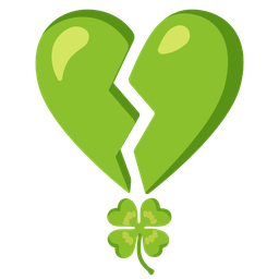 broken heart and four leaf clover