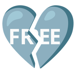 broken heart and FREE button