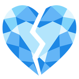 broken heart and gem stone