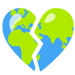 broken heart and globe showing Europe-Africa