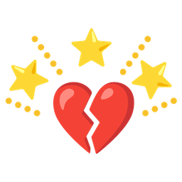 broken heart and glowing star