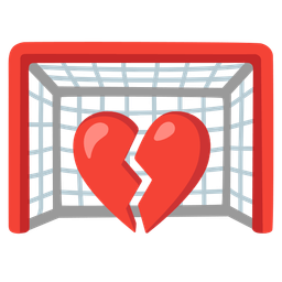 broken heart and goal net