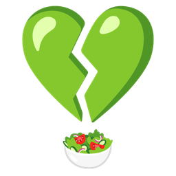 broken heart and green salad