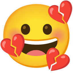 Broken heart and Grinning face