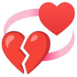 broken heart and heart suit