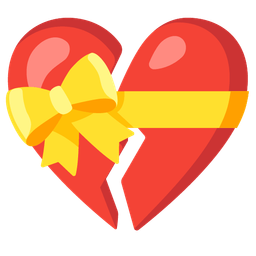 Broken heart and Heart with ribbon