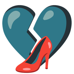broken heart and high-heeled shoe