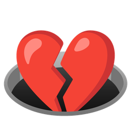 broken heart and hole